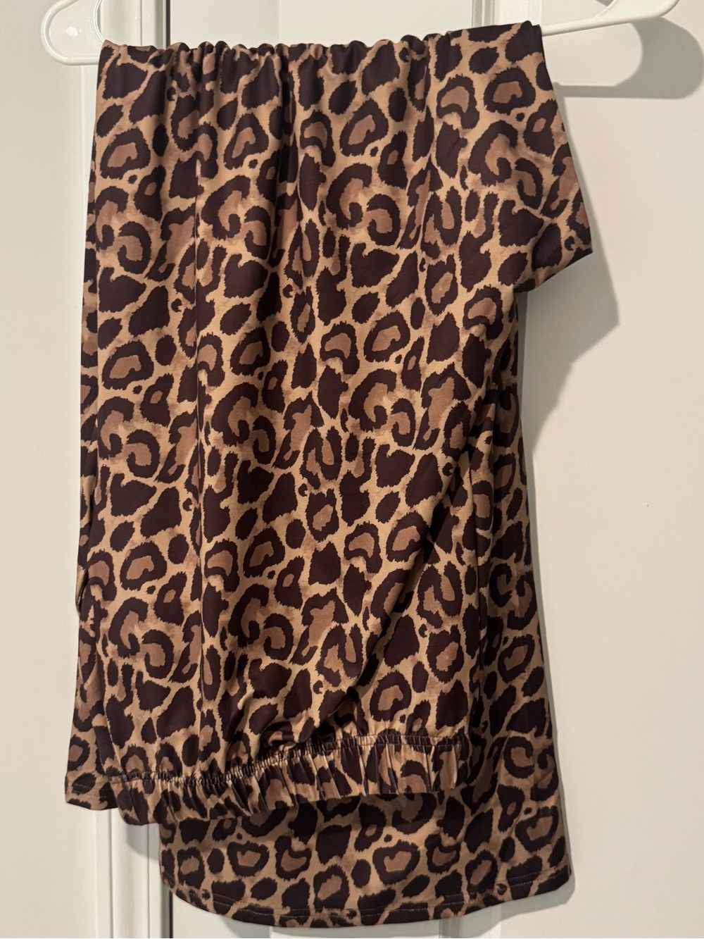 Women's Wide Leg Leopard Print Pants - Brown